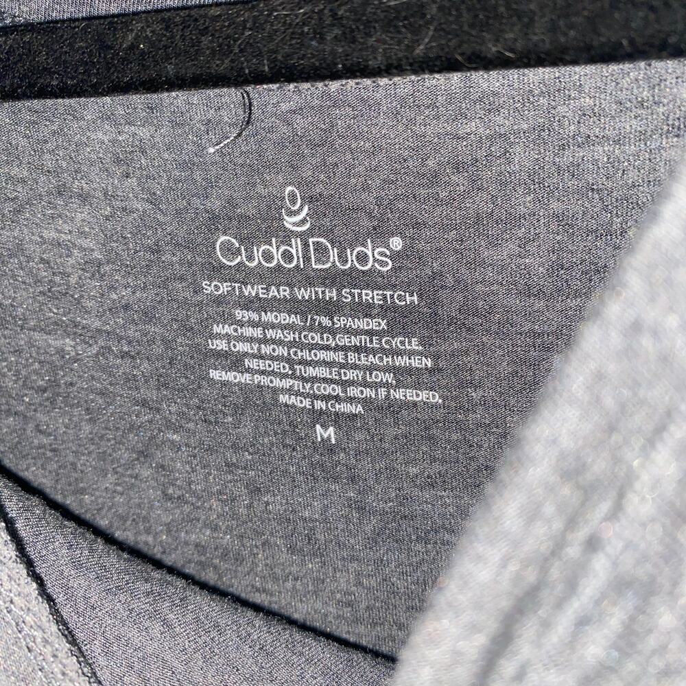 Cuddl Duds Softwear w Stretch Gray Knit Turtleneck High Low Tunic Top Medium - Picture 4 of 5